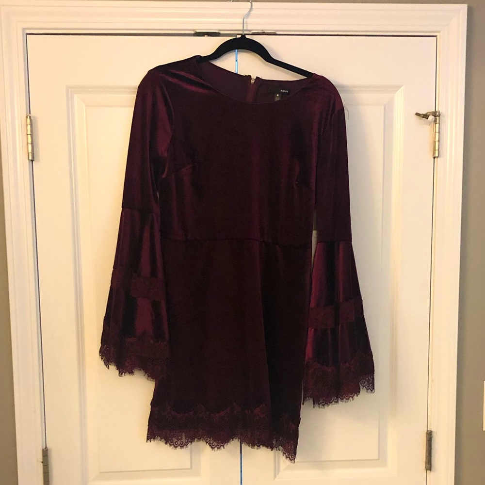 Saks Fifth Avenue Burgundy velvet Cocktail dress